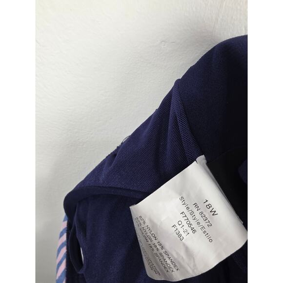 Island Escape Swim Top 18 Womens Plus Size Blue Pink Underewired Padded Beach - Picture 5 of 5